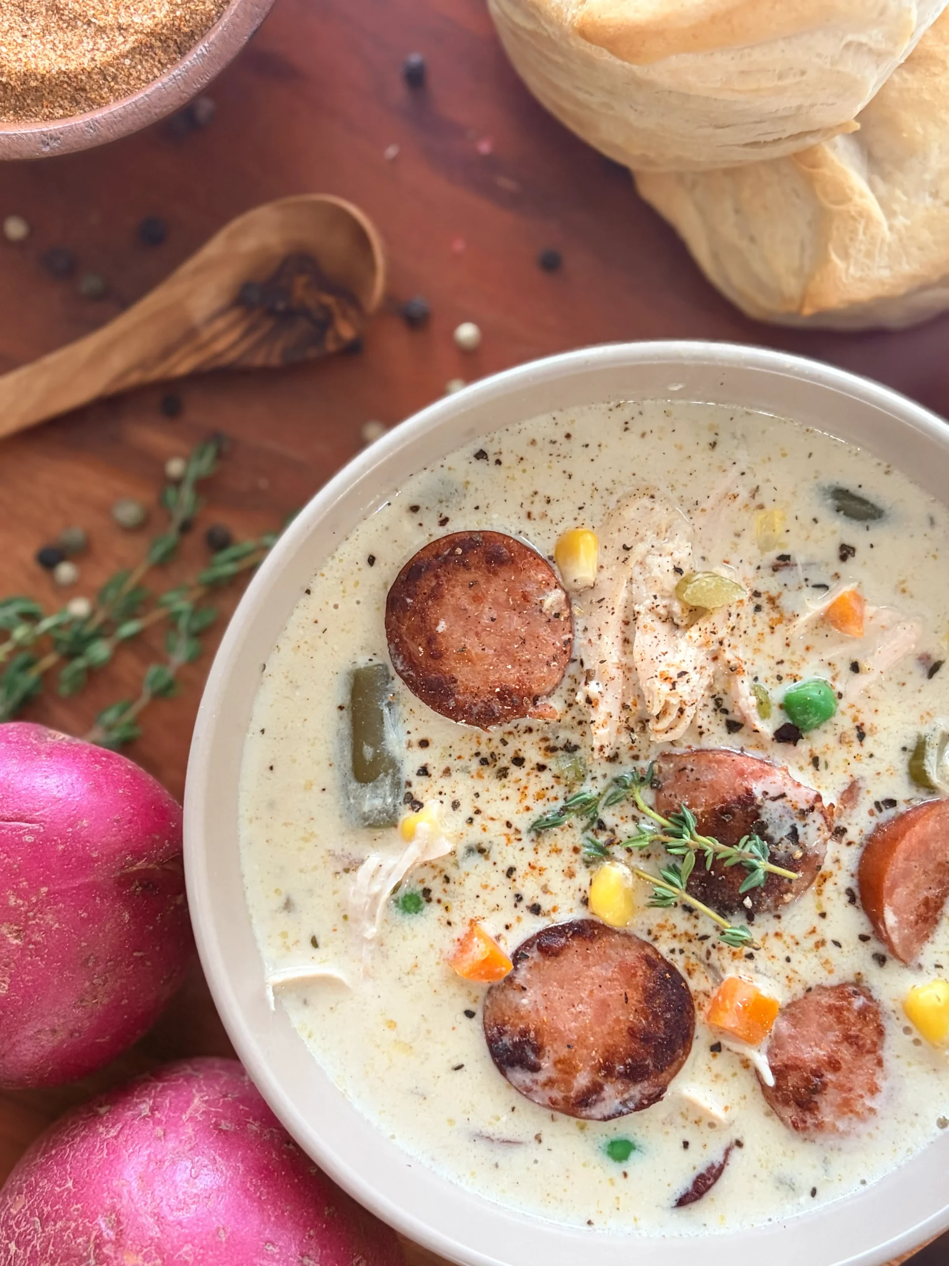 Chicken Pot Pie soup crockpot meal.